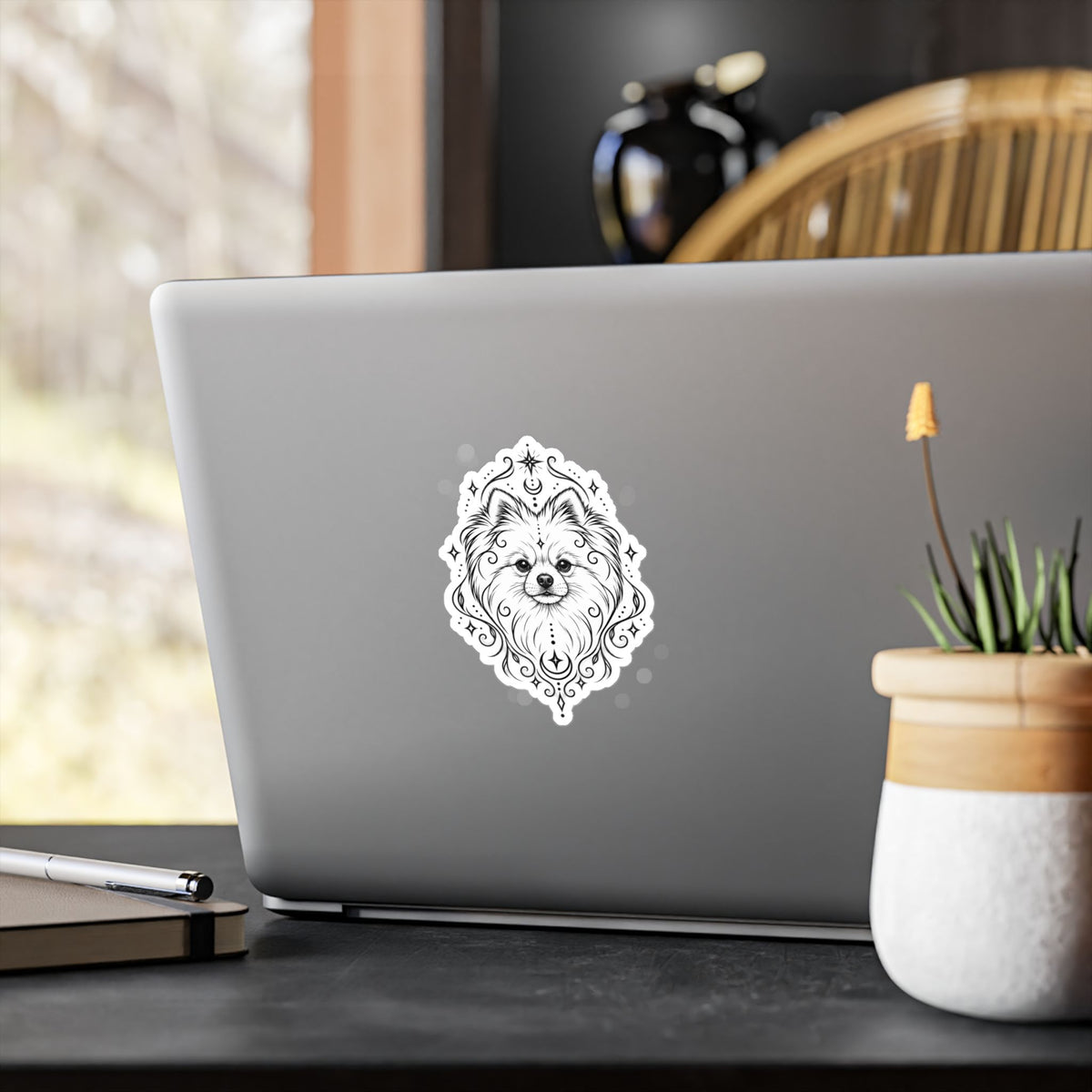 Mystical Pomeranian Mandala Sticker — Kiss-Cut Vinyl Decal