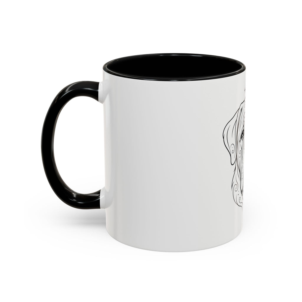 Mystical Mastiff Line Art Accent Coffee Mug – Mystical Dog Portrait 11/15oz
