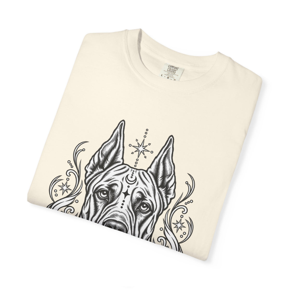 Mystical Great Dane CE Line Art T-Shirt — Minimal Dog Portrait Tee