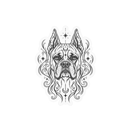 Copy of Mystical White Swiss Shepherd Line Art Kiss-Cut Vinyl Sticker — Decorative Dog Portrait Decal