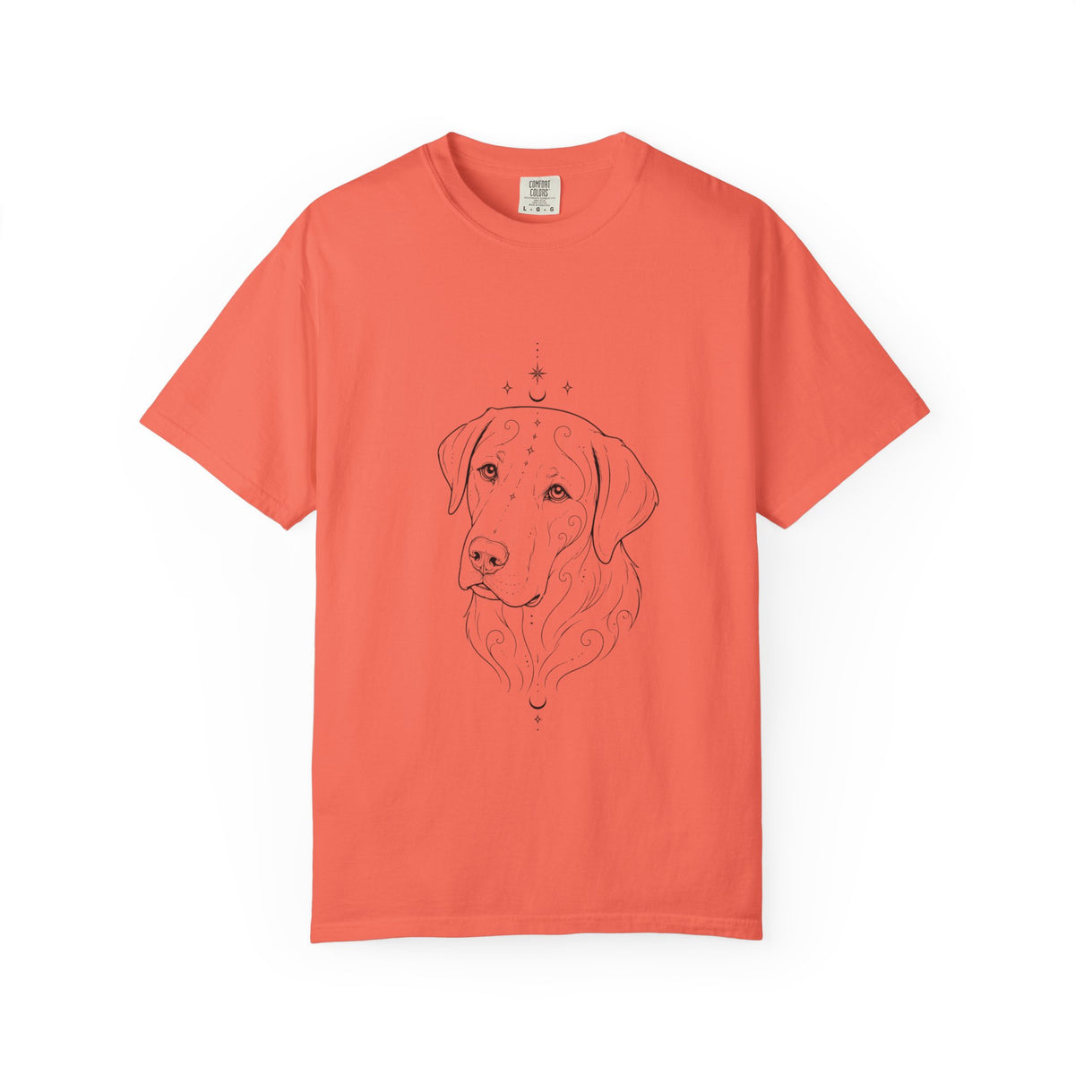 Mystical Labrador Retriever Line Art T-Shirt — Minimal Dog Portrait Tee
