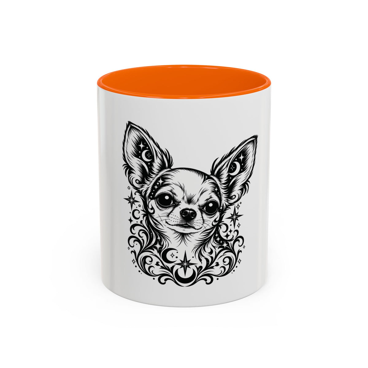 Mystical  Chihuahua SH Line Art Accent Coffee Mug – Mystical Dog Portrait 11/15oz