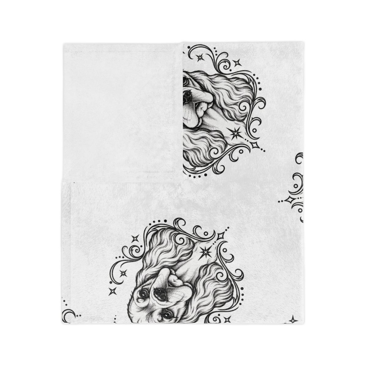 Mystical American Cocker Spaniel Minimalist Velveteen Microfiber Blanket — Soft Neutral Pet Portrait Throw