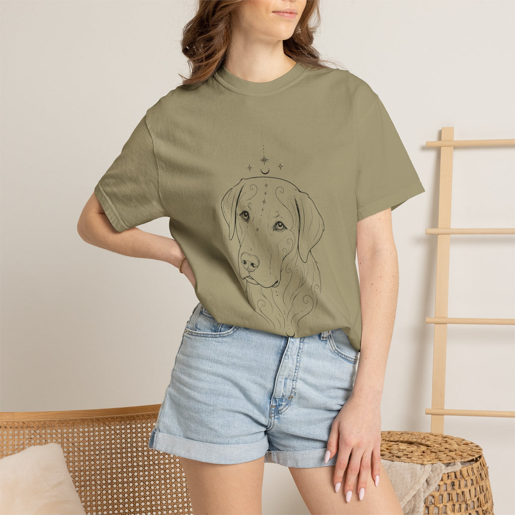 Mystical Labrador Retriever Line Art T-Shirt — Minimal Dog Portrait Tee