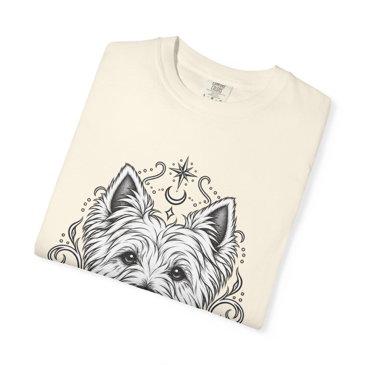 Mystical West Highland Terrier Line Art T-Shirt — Minimal Dog Portrait Tee