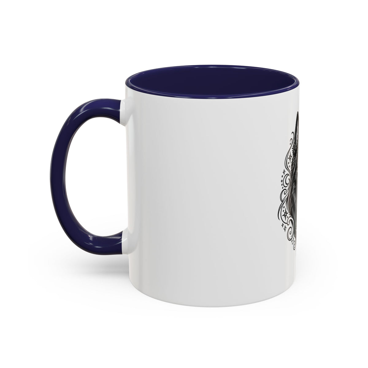 Mystical Schipperke Line Art Accent Coffee Mug – Mystical Dog Portrait 11/15oz