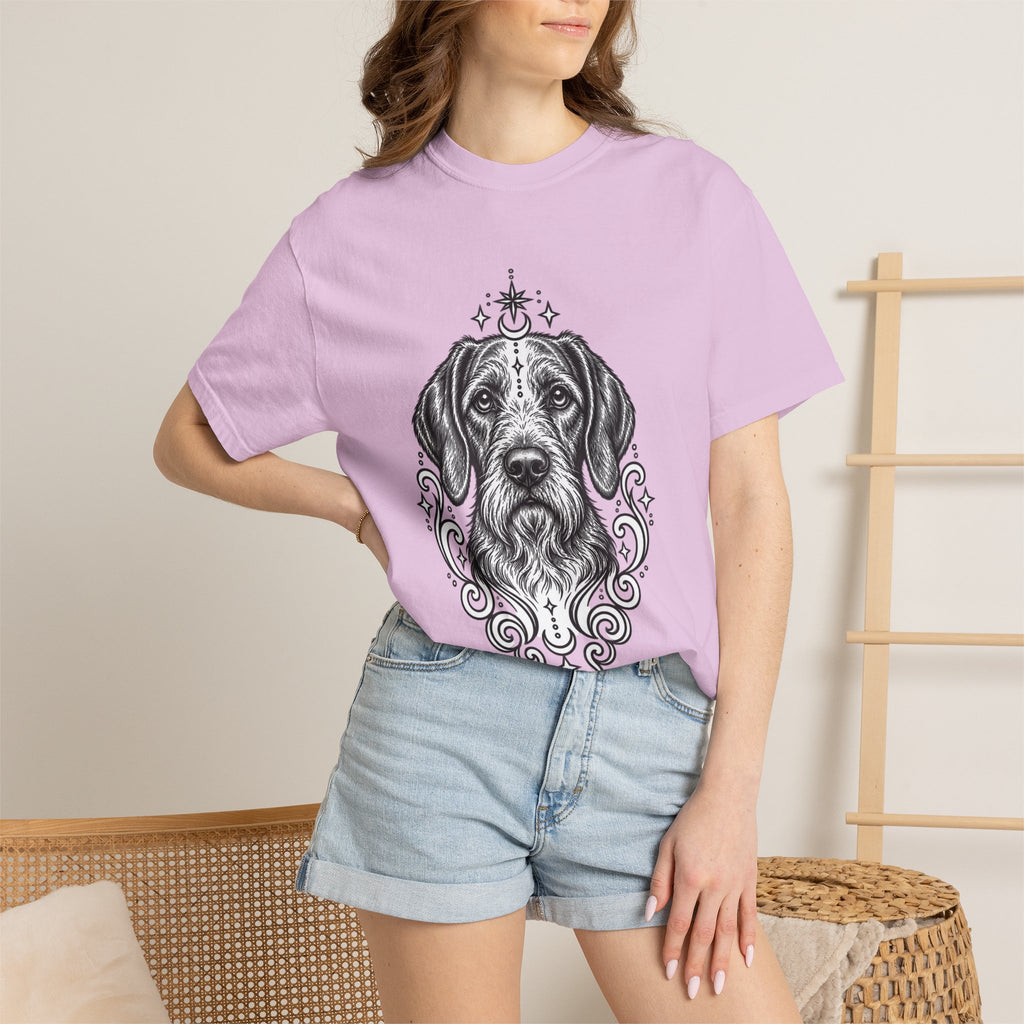 Mystical Wiredhaired Vizsla Line Art T-Shirt — Minimal Dog Portrait Tee