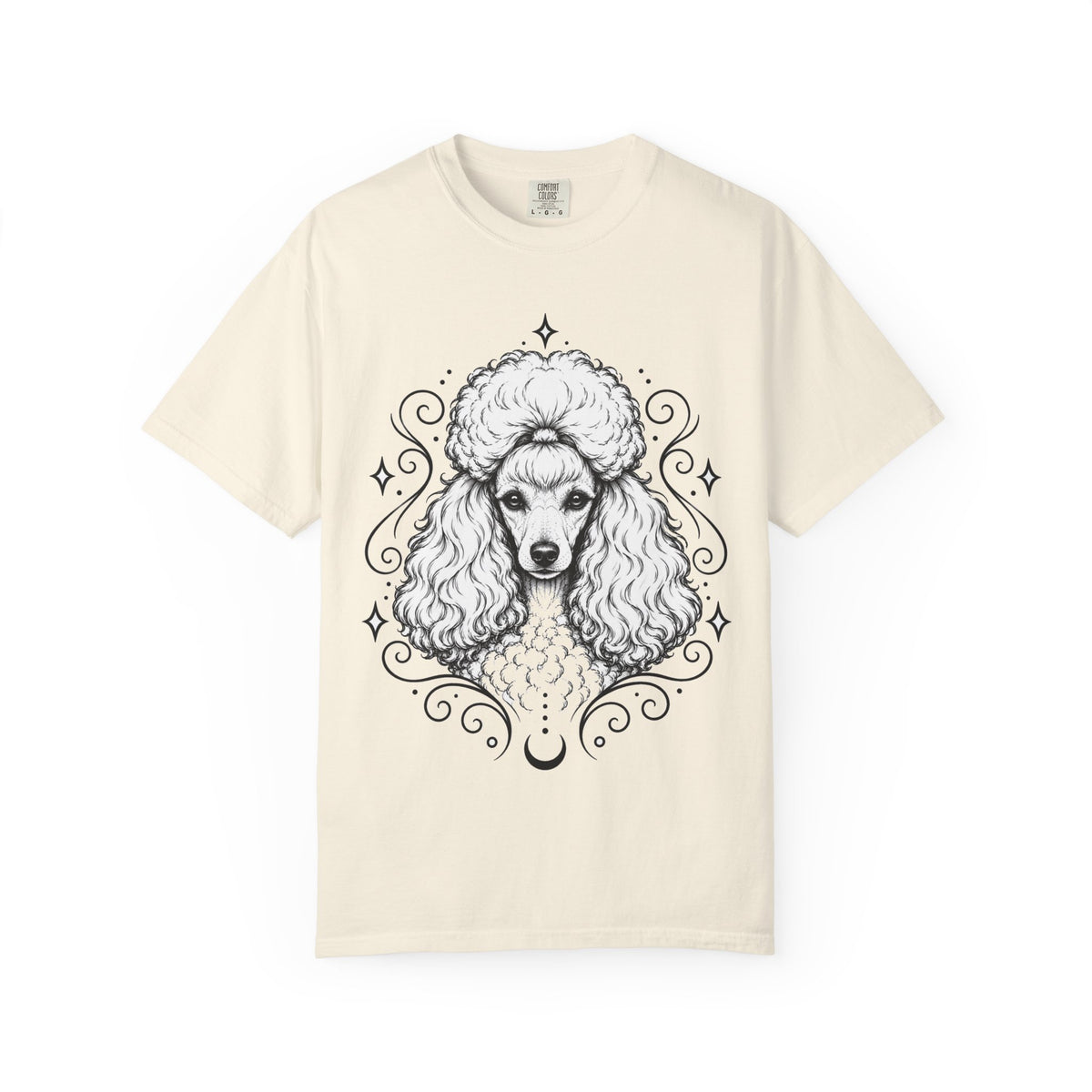 Mystical Toy Poodle Line Art T-Shirt — Minimal Dog Portrait Tee