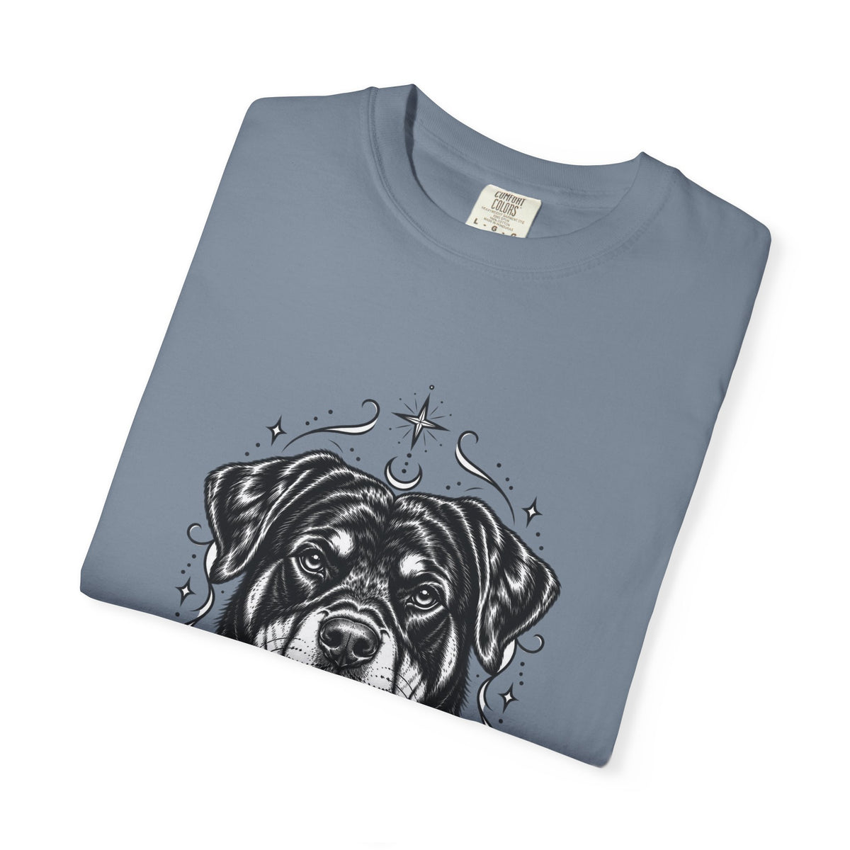 Mystical Rottweiler Line Art T-Shirt — Minimal Dog Portrait Tee