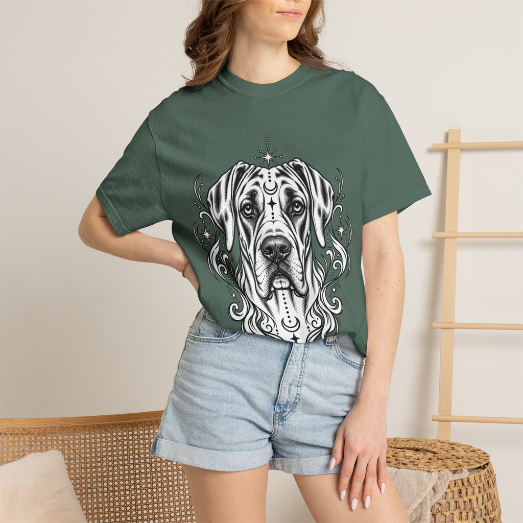 Mystical Wiredhaired Vizsla Line Art T-Shirt — Minimal Dog Portrait Tee