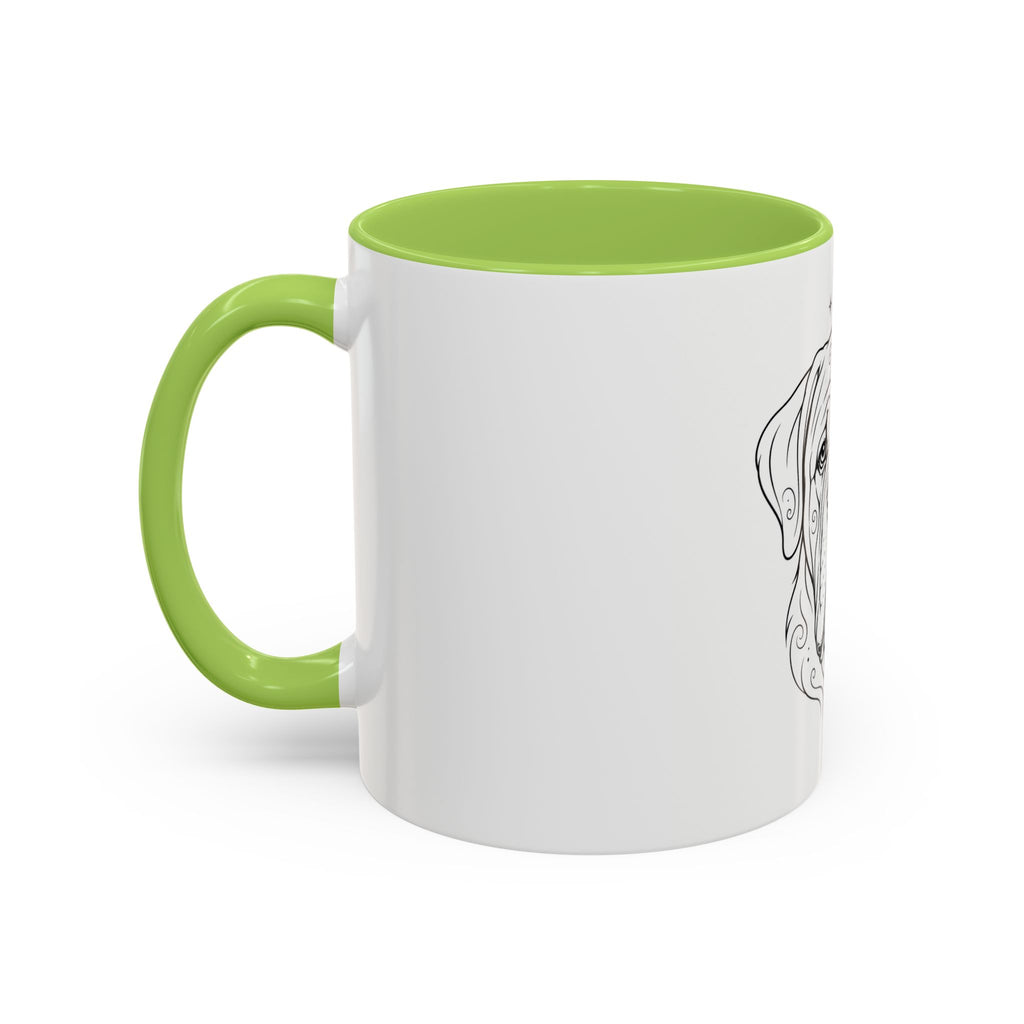 Mystical Mastiff Line Art Accent Coffee Mug – Mystical Dog Portrait 11/15oz