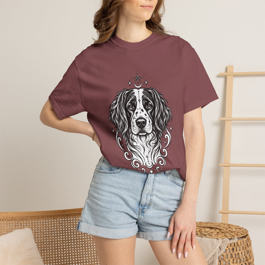 Mystical Stabyhoun Line Art T-Shirt — Minimal Dog Portrait Tee