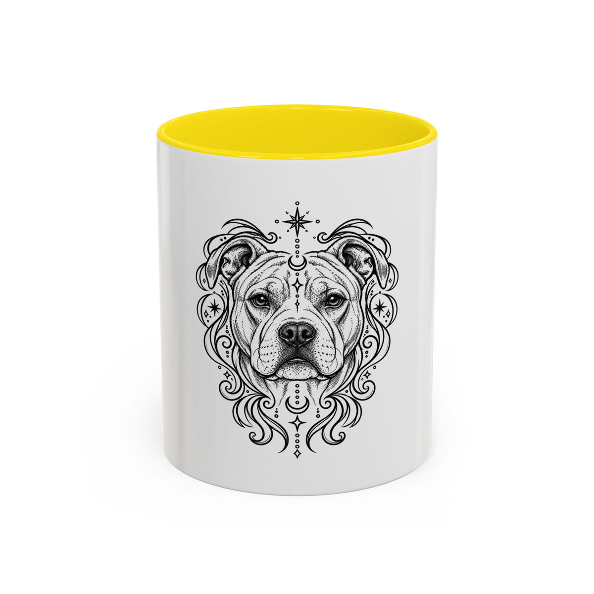 Mystical American Staffordshire Terrier Line Art Accent Coffee Mug – Mystical Dog Portrait 11/15oz