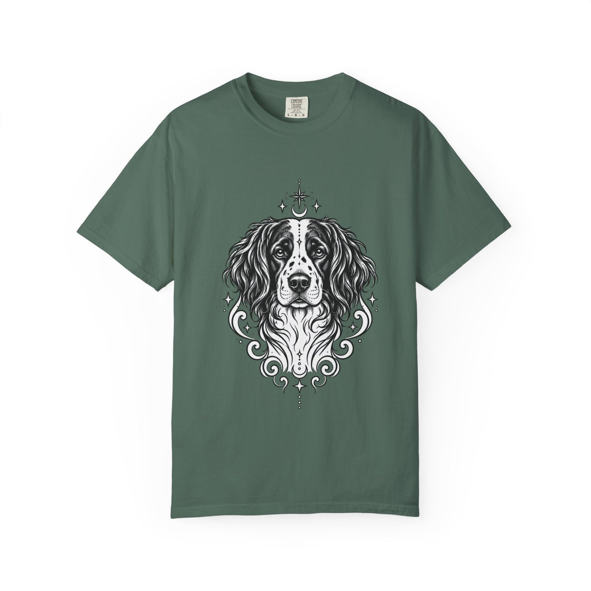Mystical Stabyhoun Line Art T-Shirt — Minimal Dog Portrait Tee