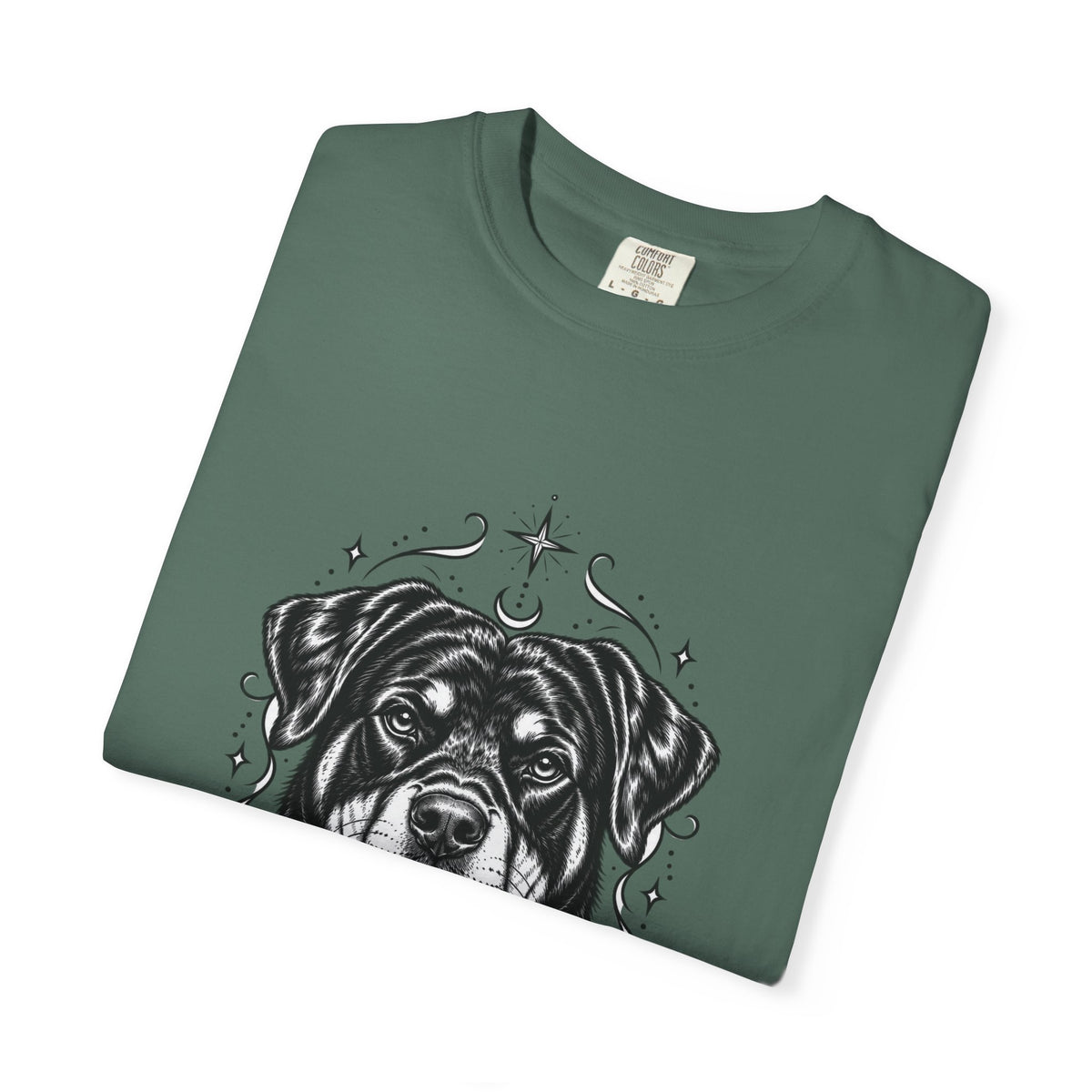 Mystical Rottweiler Line Art T-Shirt — Minimal Dog Portrait Tee