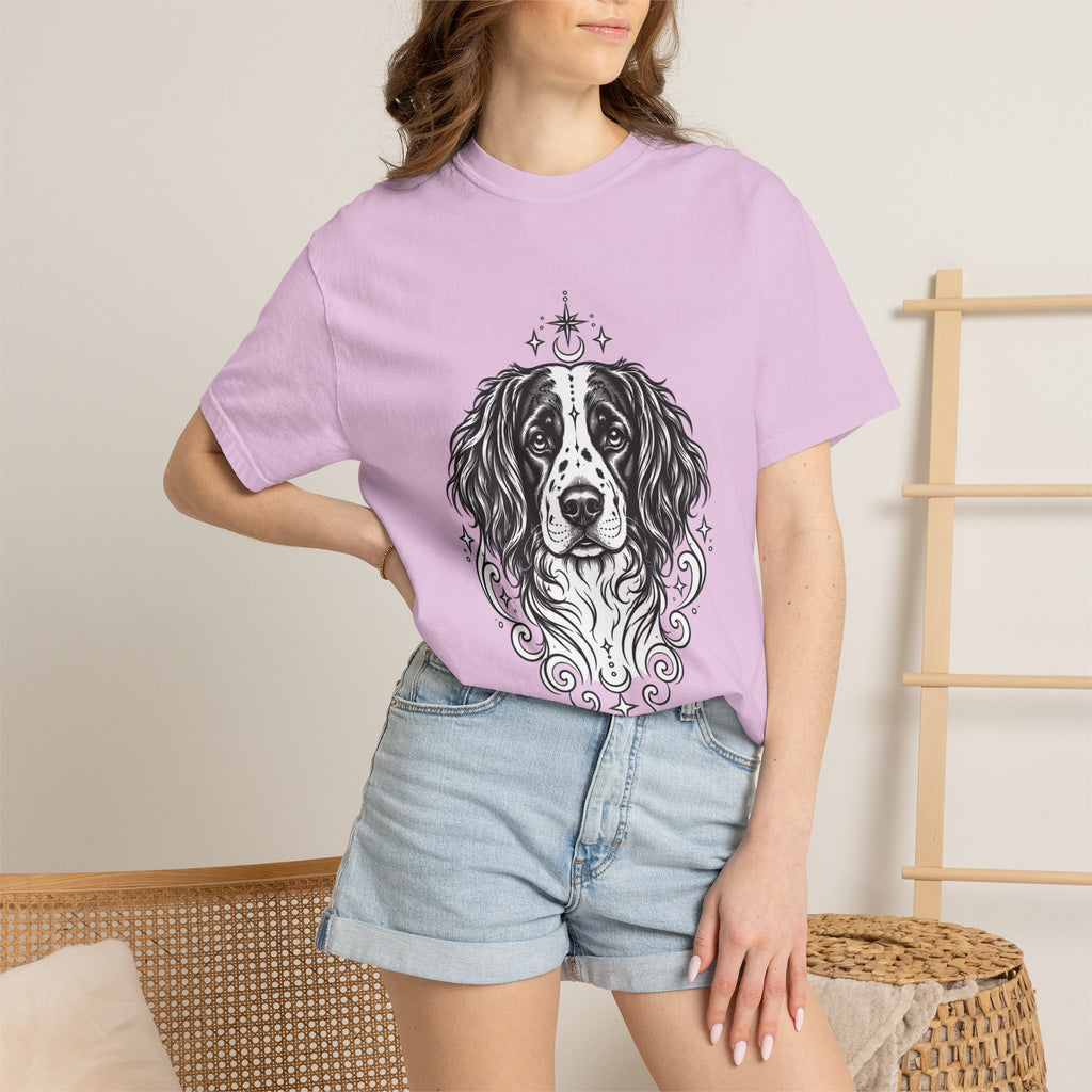 Mystical Stabyhoun Line Art T-Shirt — Minimal Dog Portrait Tee