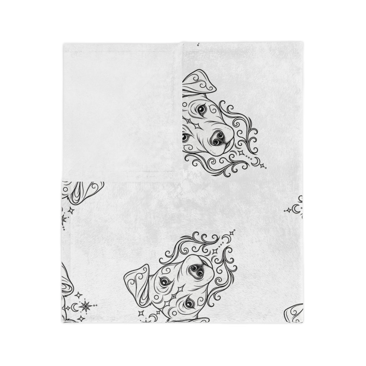 Mystical Jack Russell Terrier Minimalist Velveteen Microfiber Blanket — Soft Neutral Pet Portrait Throw