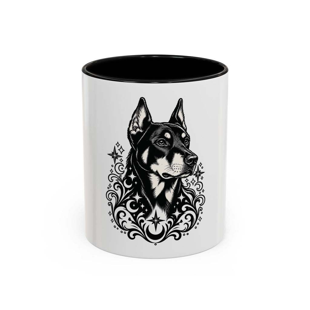 Mystical Beauceron CE Line Art Accent Coffee Mug – Mystical Dog Portrait 11/15oz