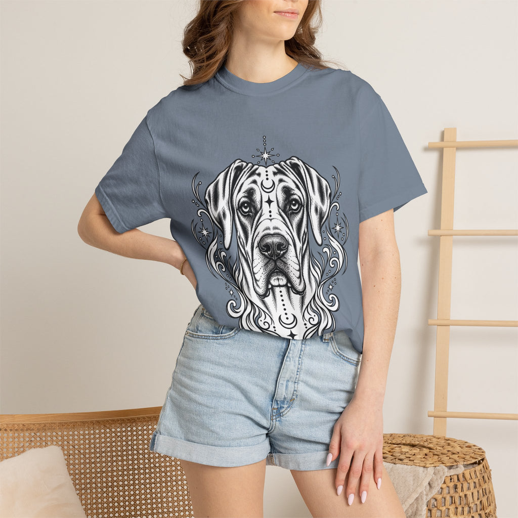 Mystical Wiredhaired Vizsla Line Art T-Shirt — Minimal Dog Portrait Tee
