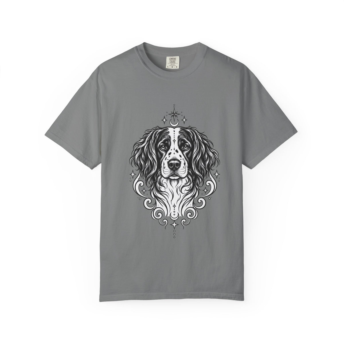 Mystical Stabyhoun Line Art T-Shirt — Minimal Dog Portrait Tee