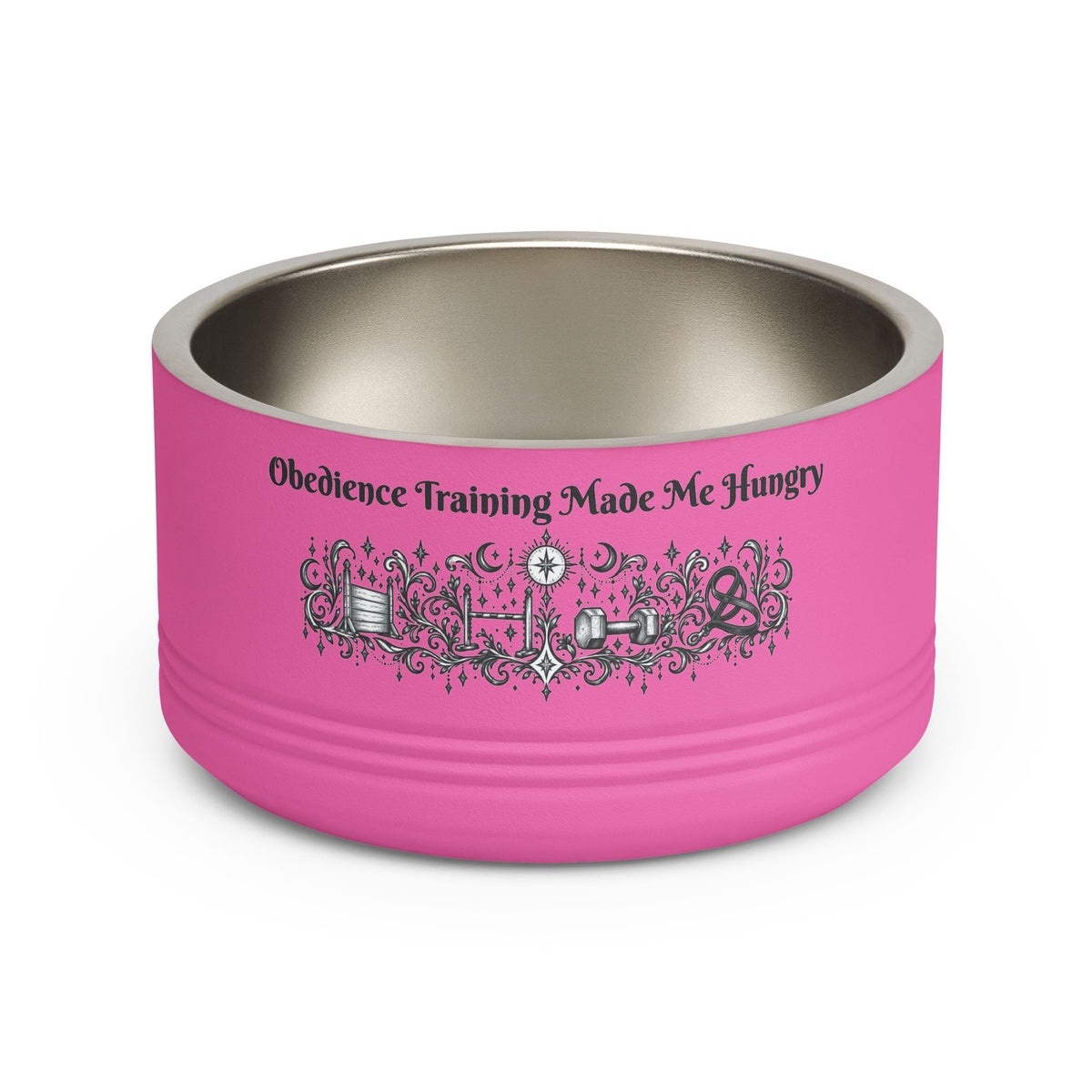 Copy of Pet Bowl - "Obedience Training Made Me Hungry" Designer 18oz Stainless Steel Pet Food Bowl