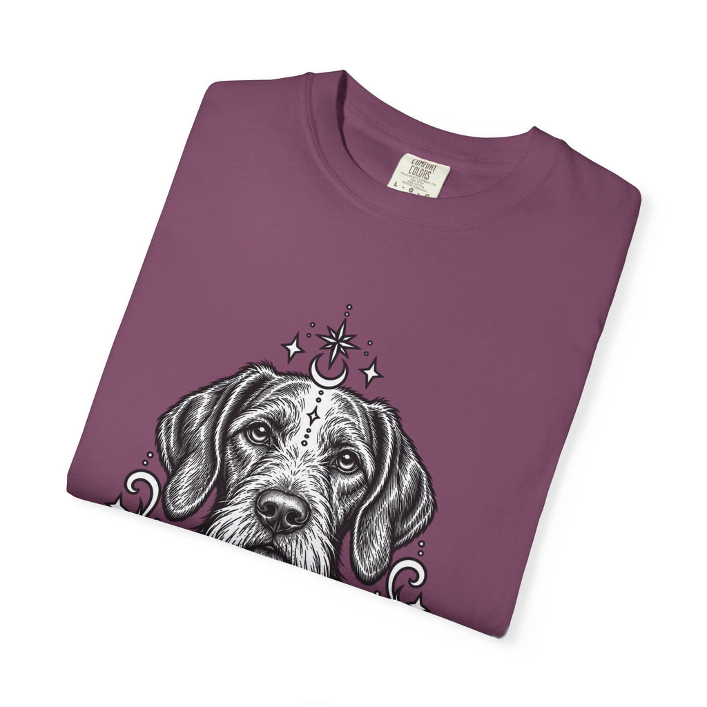 Mystical Wiredhaired Vizsla Line Art T-Shirt — Minimal Dog Portrait Tee