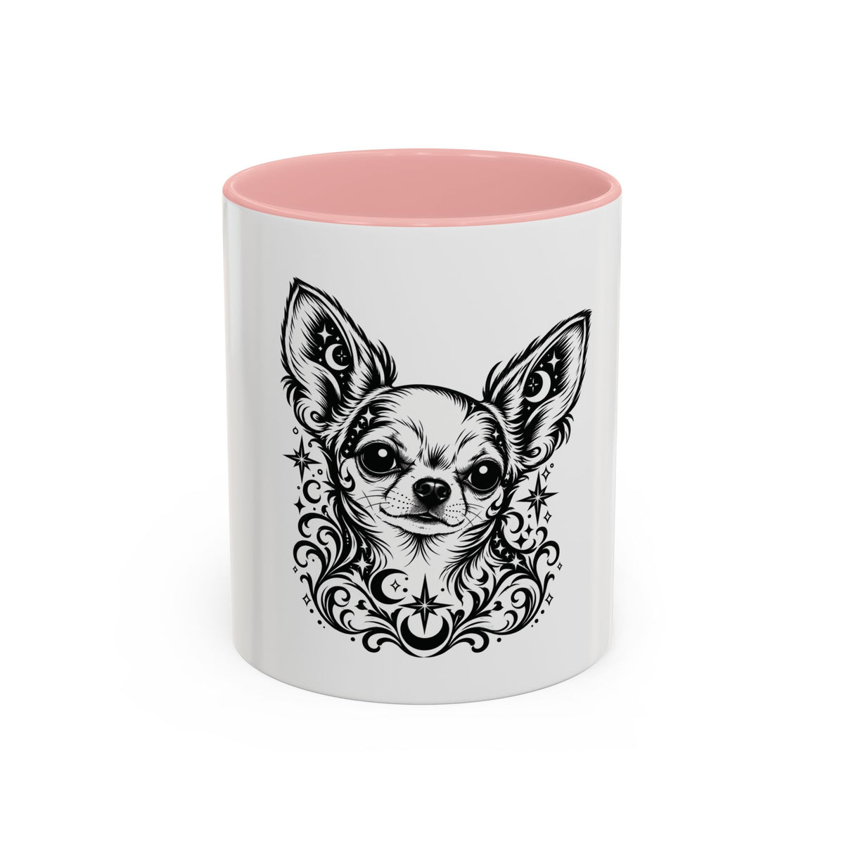 Mystical  Chihuahua SH Line Art Accent Coffee Mug – Mystical Dog Portrait 11/15oz