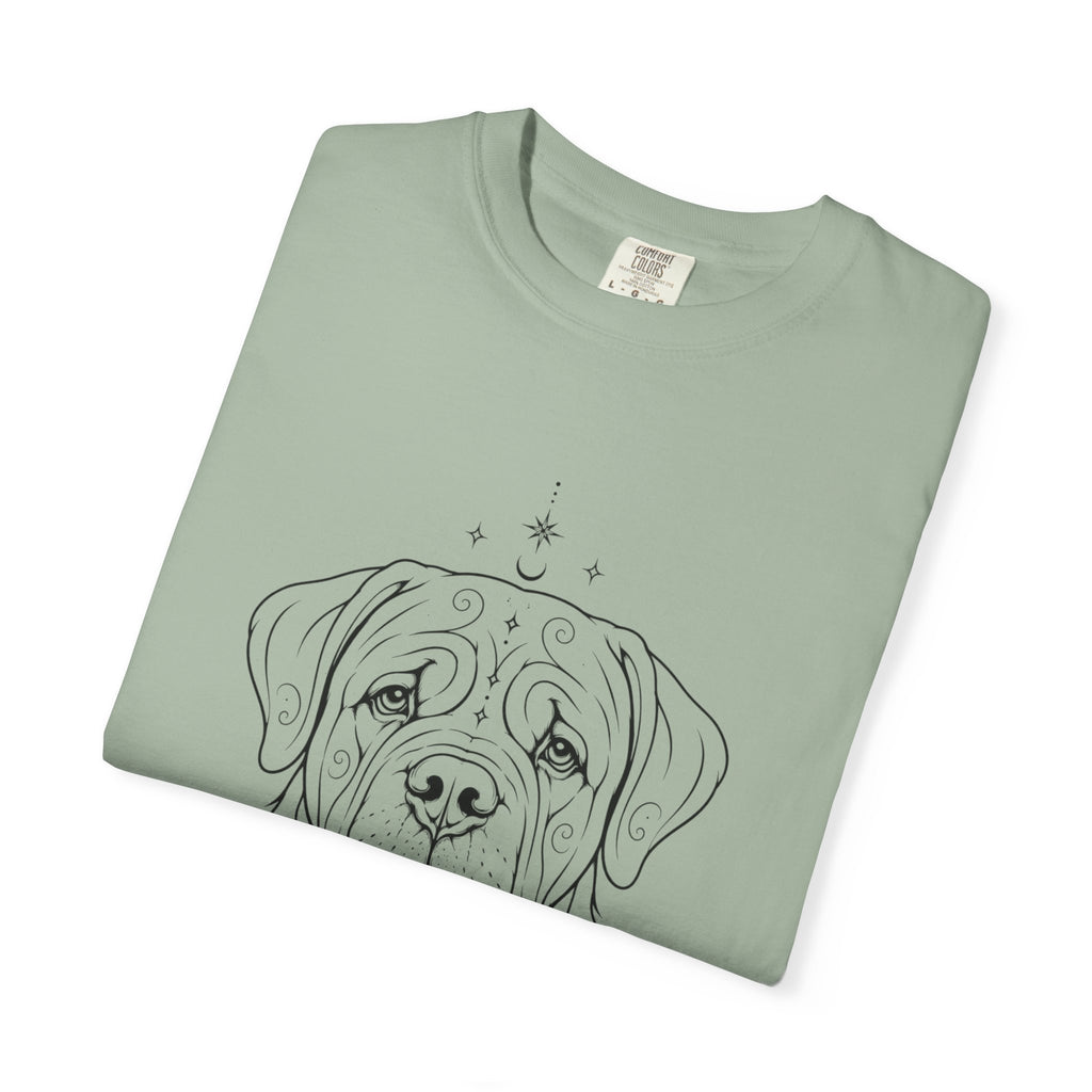 Mystical Mastiff Line Art T‑Shirt — Minimal Dog Portrait Tee