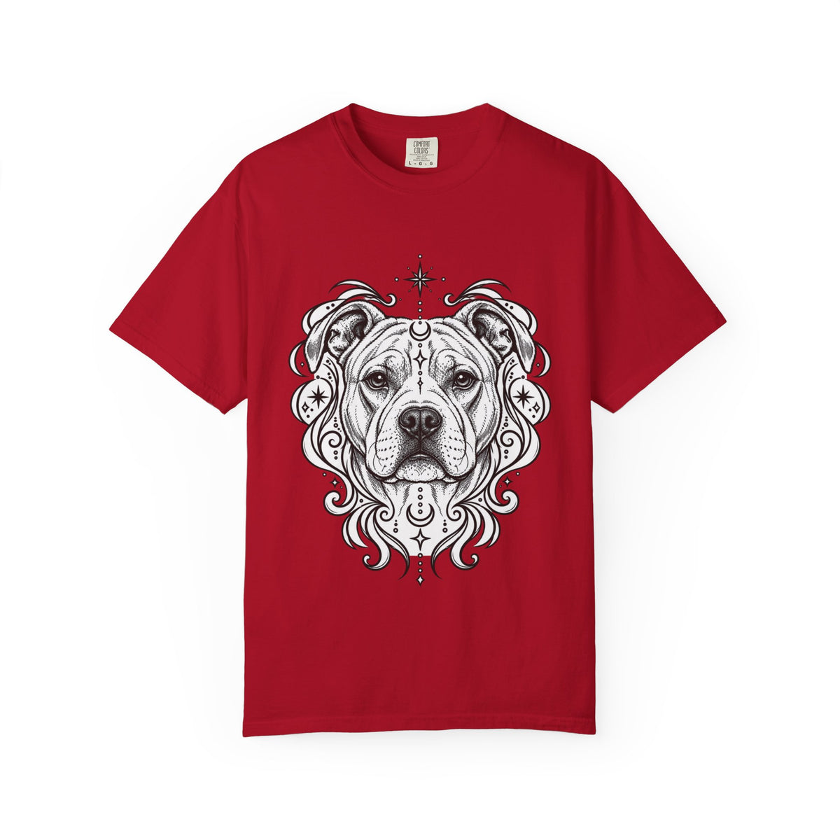 Mystical American Staffordshire Terrier Line Art T-Shirt — Minimal Dog Portrait Tee