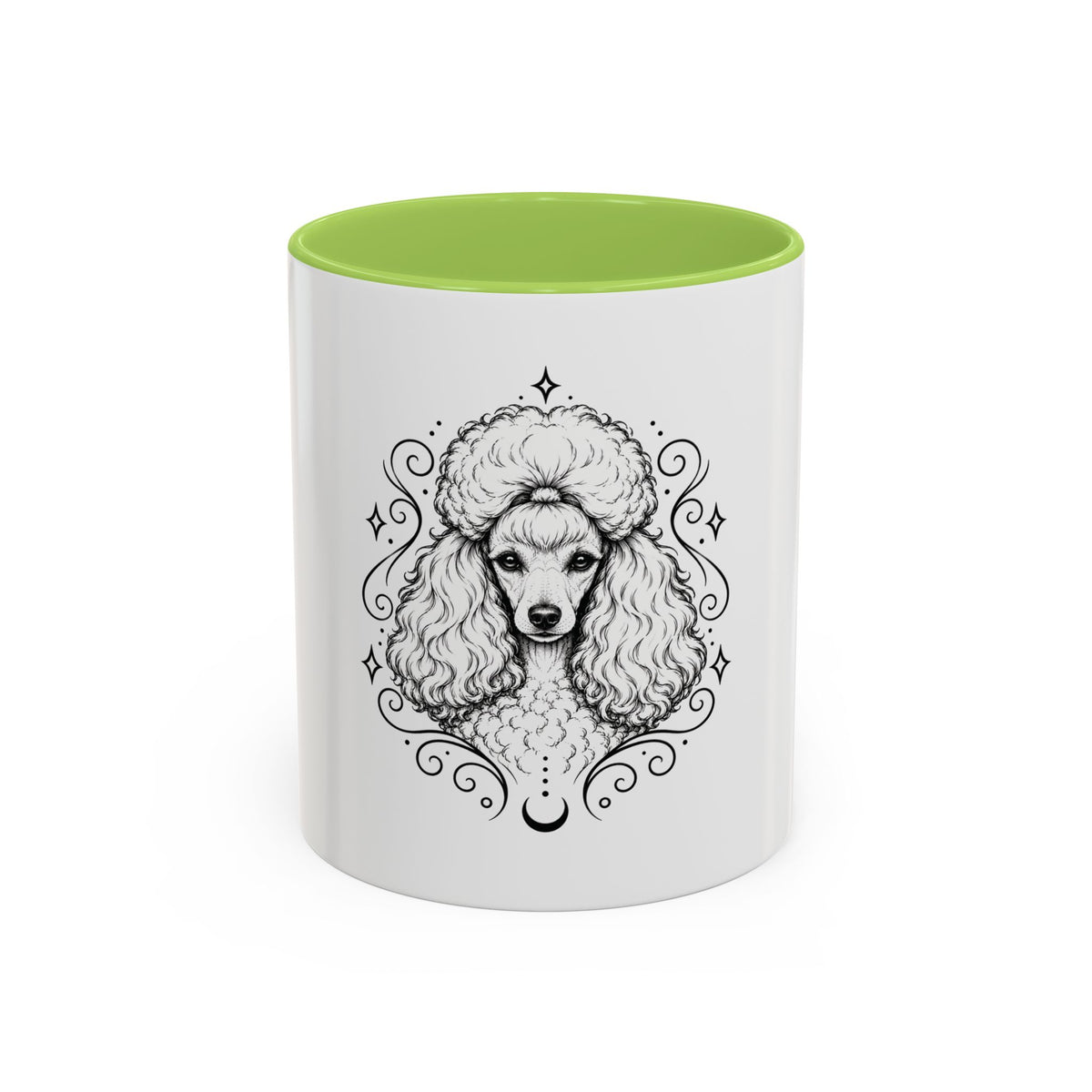 Mystical Toy Poodle Line Art Accent Coffee Mug – Mystical Dog Portrait 11/15oz