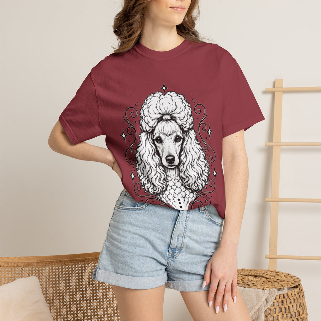 Mystical Miniature Poodle Line Art T-Shirt — Minimal Dog Portrait Tee