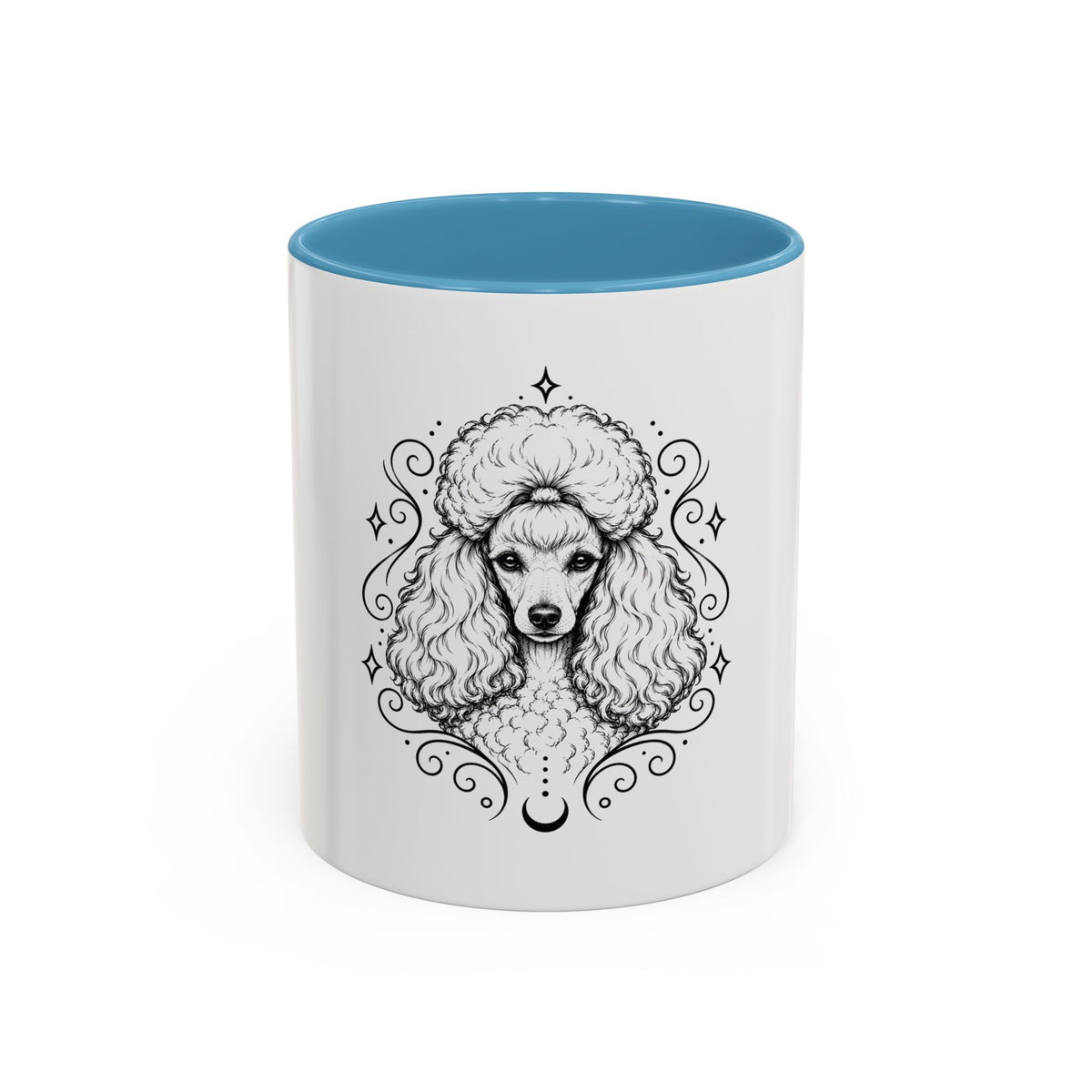 Mystical Toy Poodle Line Art Accent Coffee Mug – Mystical Dog Portrait 11/15oz