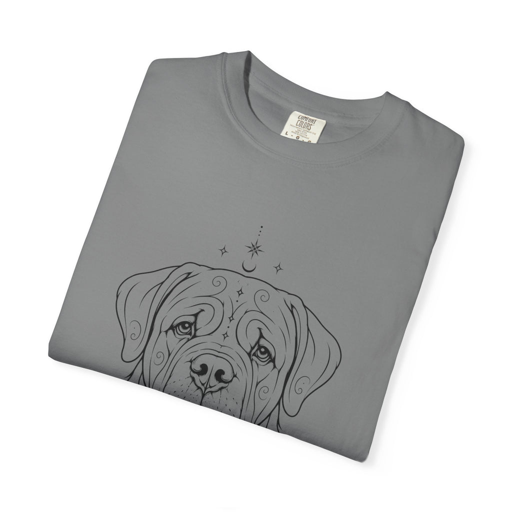 Mystical Mastiff Line Art T‑Shirt — Minimal Dog Portrait Tee