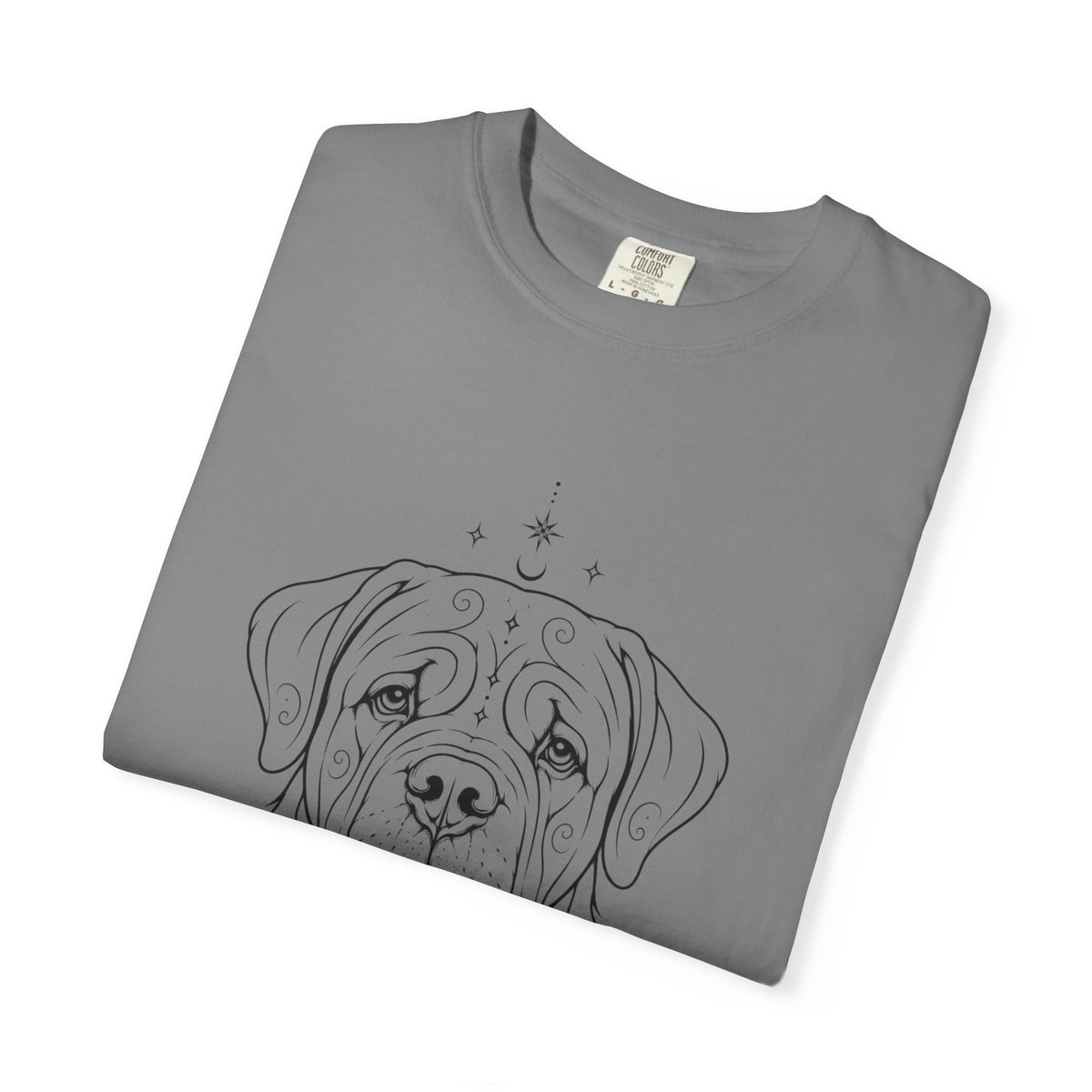 Mystical Mastiff Line Art T‑Shirt — Minimal Dog Portrait Tee