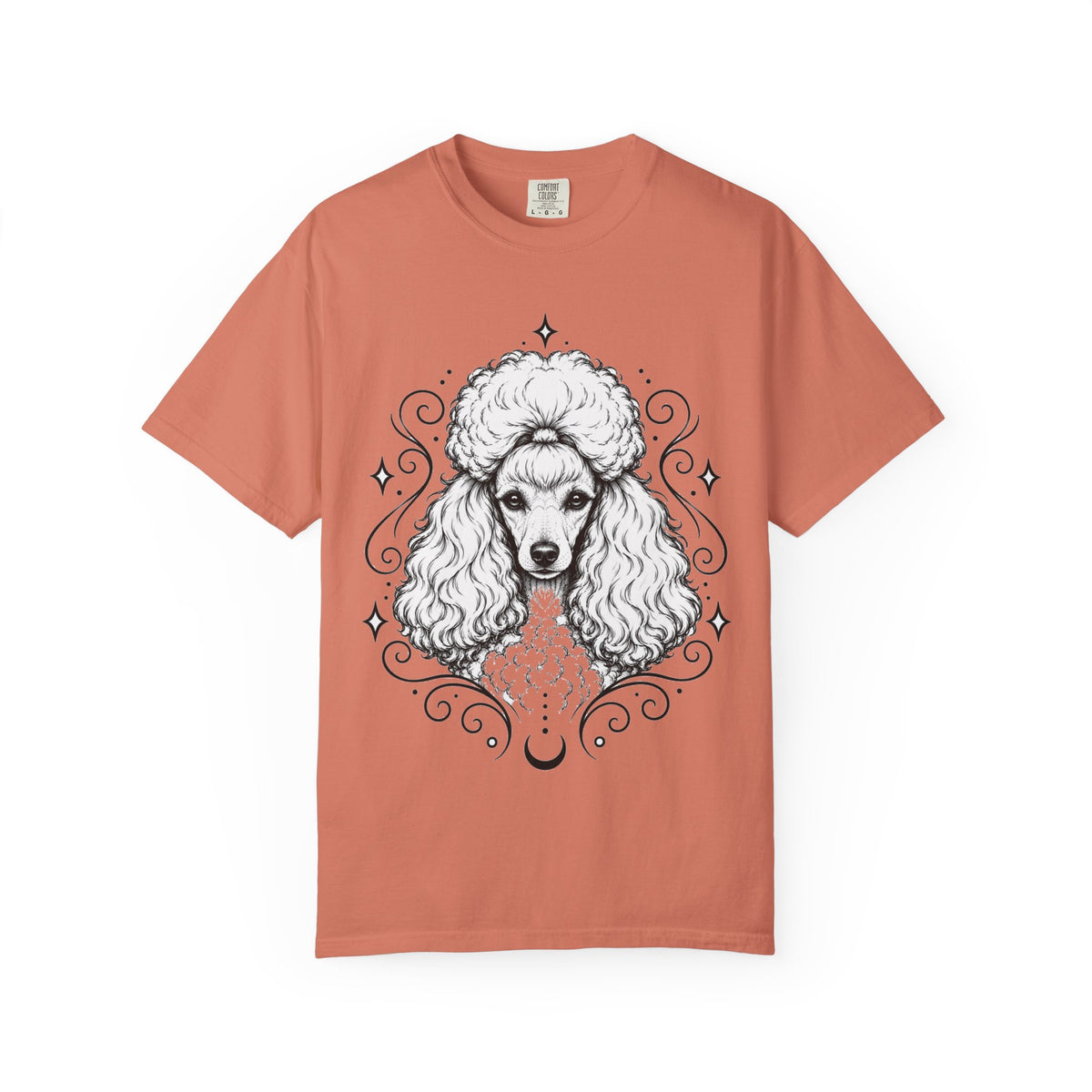 Mystical Toy Poodle Line Art T-Shirt — Minimal Dog Portrait Tee