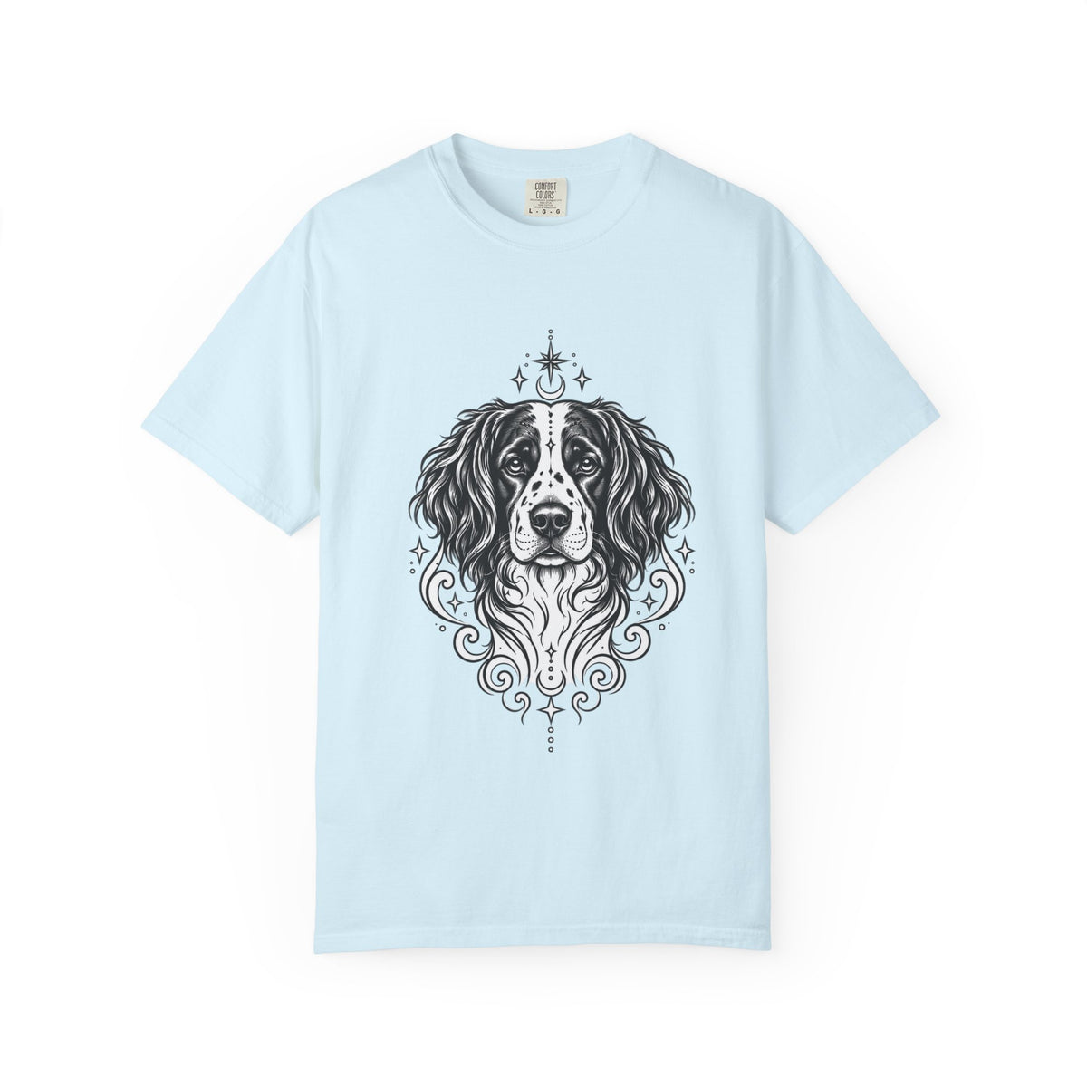 Mystical Stabyhoun Line Art T-Shirt — Minimal Dog Portrait Tee