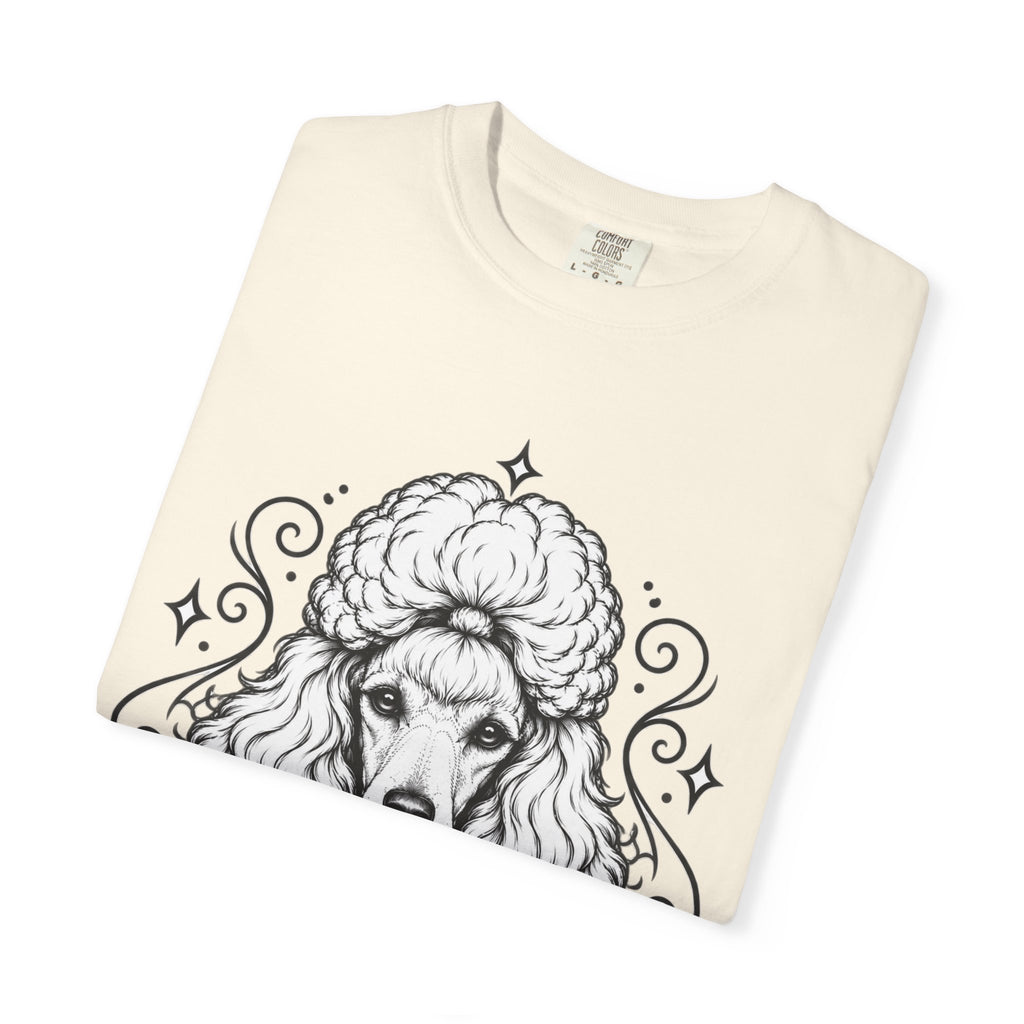 Mystical Miniature Poodle Line Art T-Shirt — Minimal Dog Portrait Tee