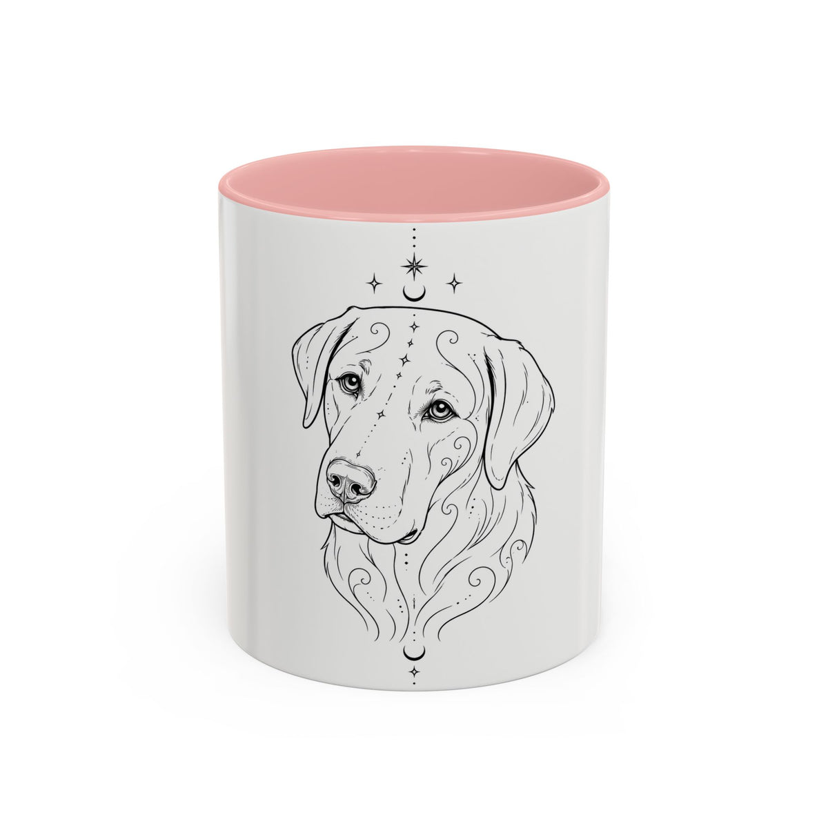 Mystical Labrador Retriever Line Art Accent Coffee Mug – Mystical Dog Portrait 11/15oz