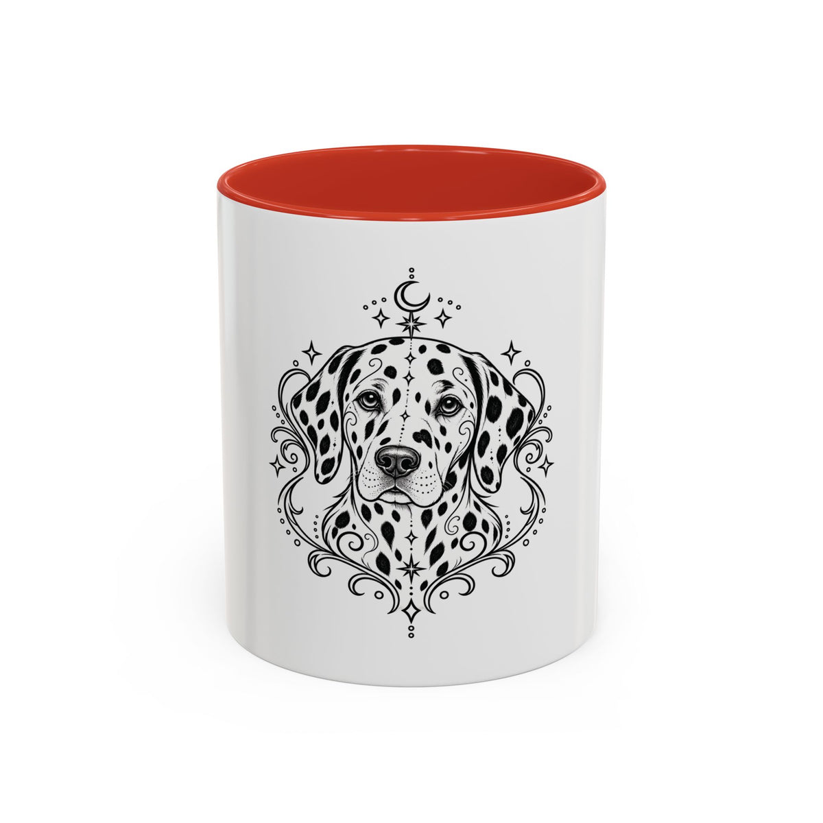 Mystical Dalmatian Line Art Accent Coffee Mug – Mystical Dog Portrait 11/15oz