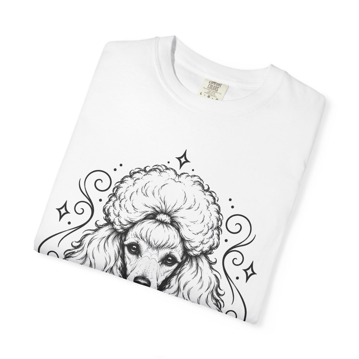 Mystical Toy Poodle Line Art T-Shirt — Minimal Dog Portrait Tee