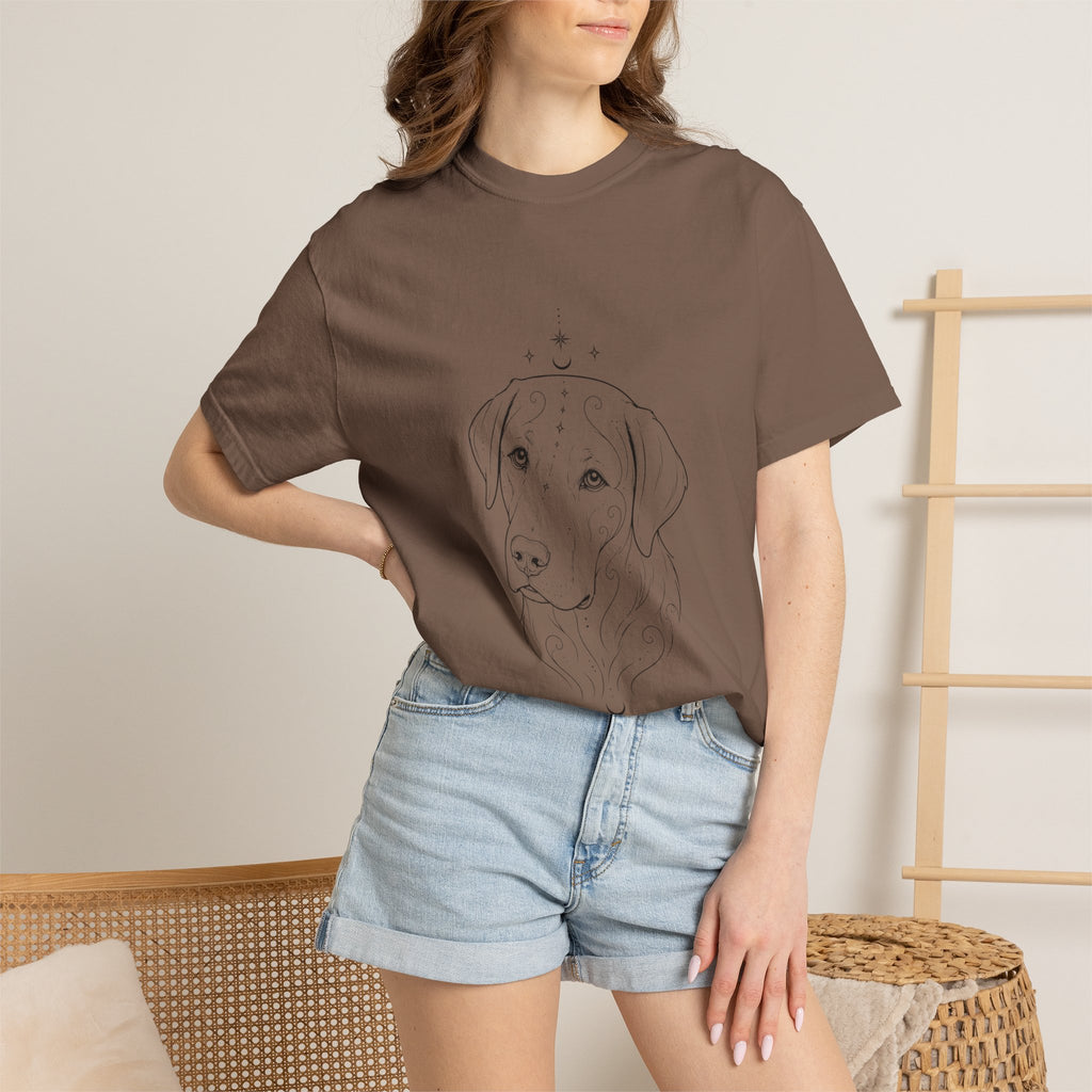 Mystical Labrador Retriever Line Art T-Shirt — Minimal Dog Portrait Tee