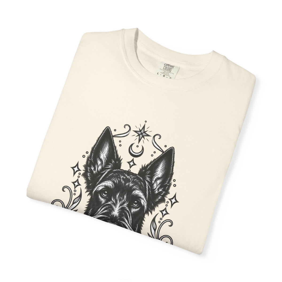 Mystical Scottish Terrier Line Art T-Shirt — Minimal Dog Portrait Tee