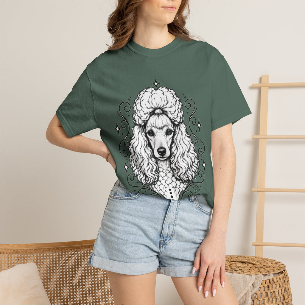 Mystical Miniature Poodle Line Art T-Shirt — Minimal Dog Portrait Tee