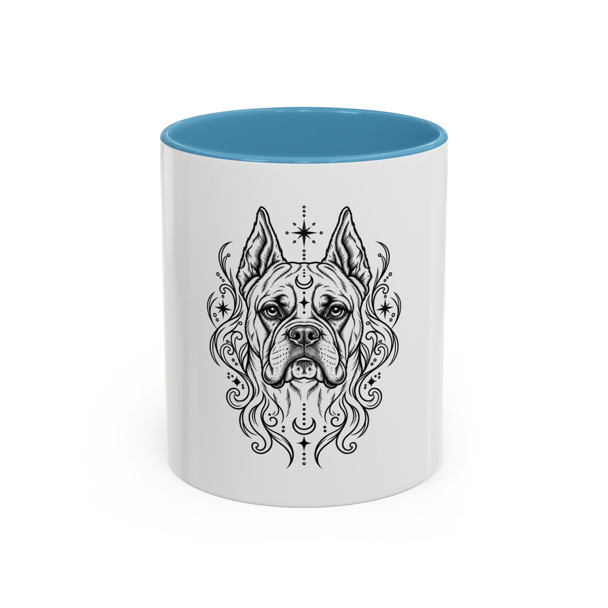 Copy of Mystical White Swiss Shepherd Line Art Accent Coffee Mug – Mystical Dog Portrait 11/15oz