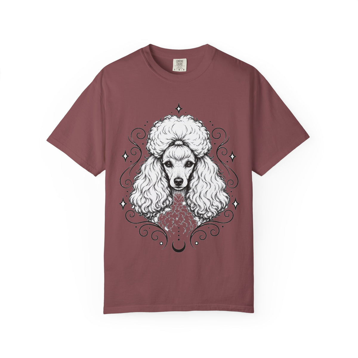 Mystical Toy Poodle Line Art T-Shirt — Minimal Dog Portrait Tee
