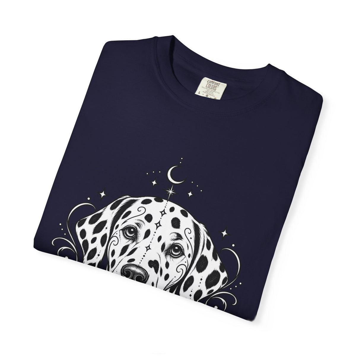 Mystical Dalmatian Line Art T-Shirt — Minimal Dog Portrait Tee