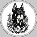 Mystical Beauceron CE Round Car Magnet — Boho Dog Face Sticker