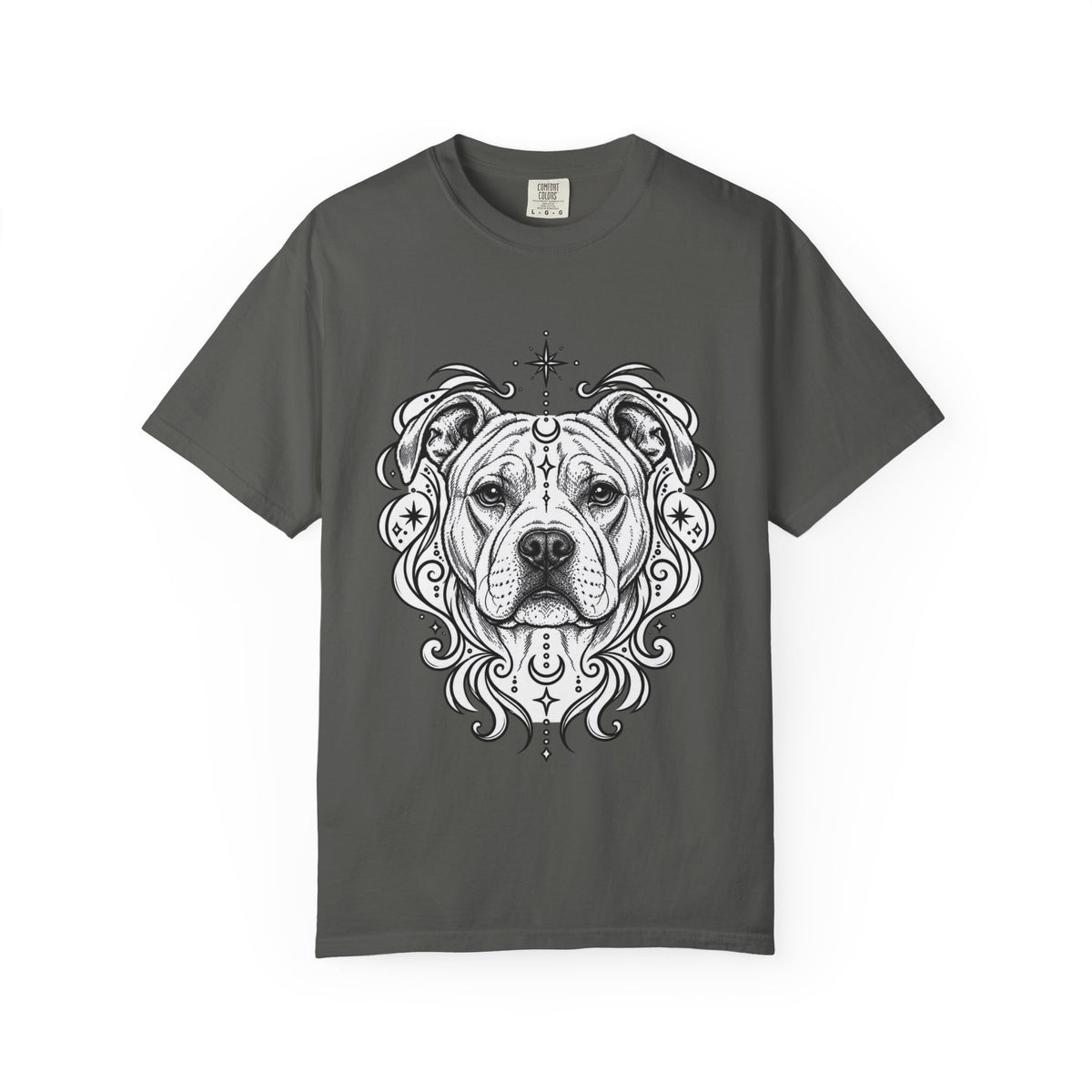 Mystical American Staffordshire Terrier Line Art T-Shirt — Minimal Dog Portrait Tee