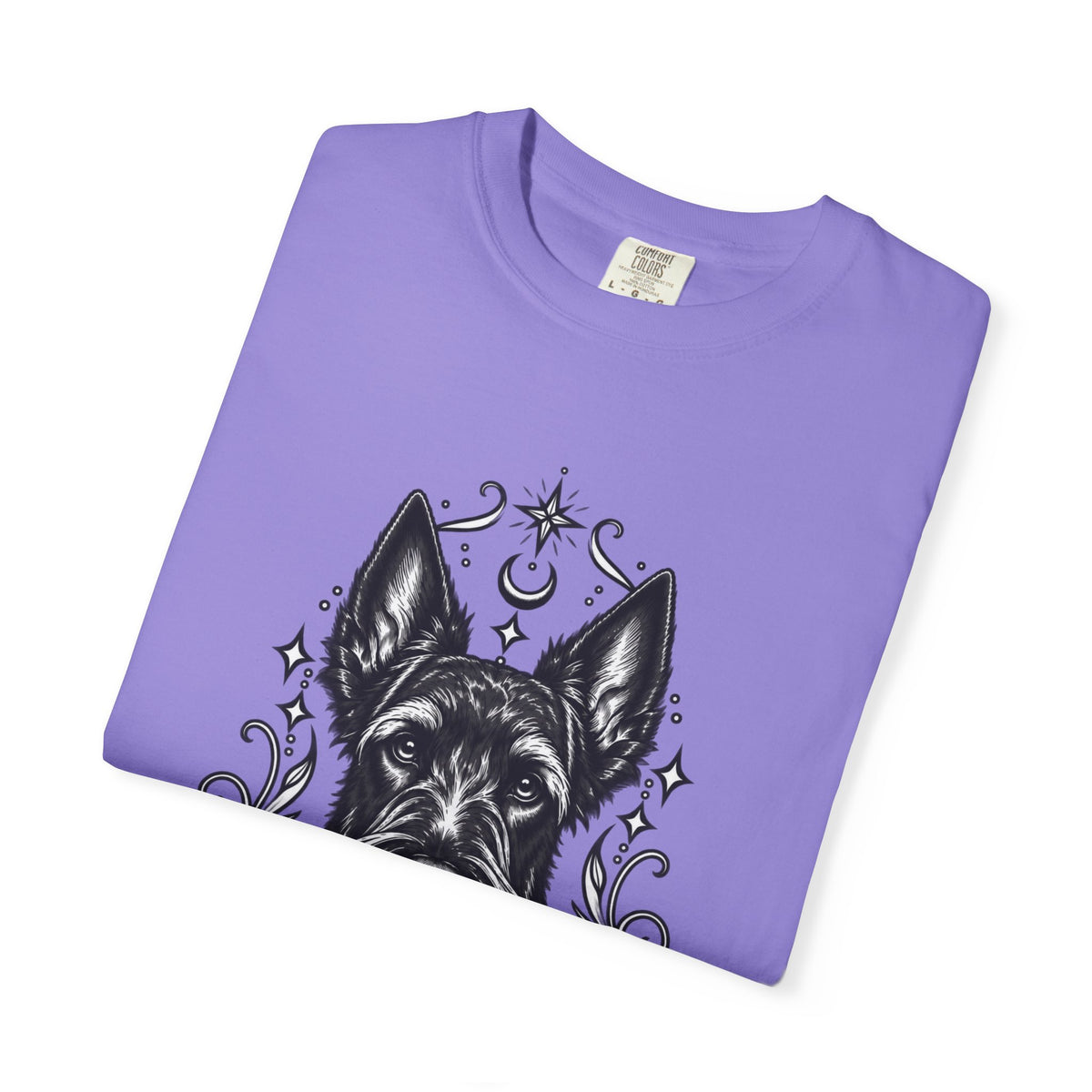 Mystical Scottish Terrier Line Art T-Shirt — Minimal Dog Portrait Tee
