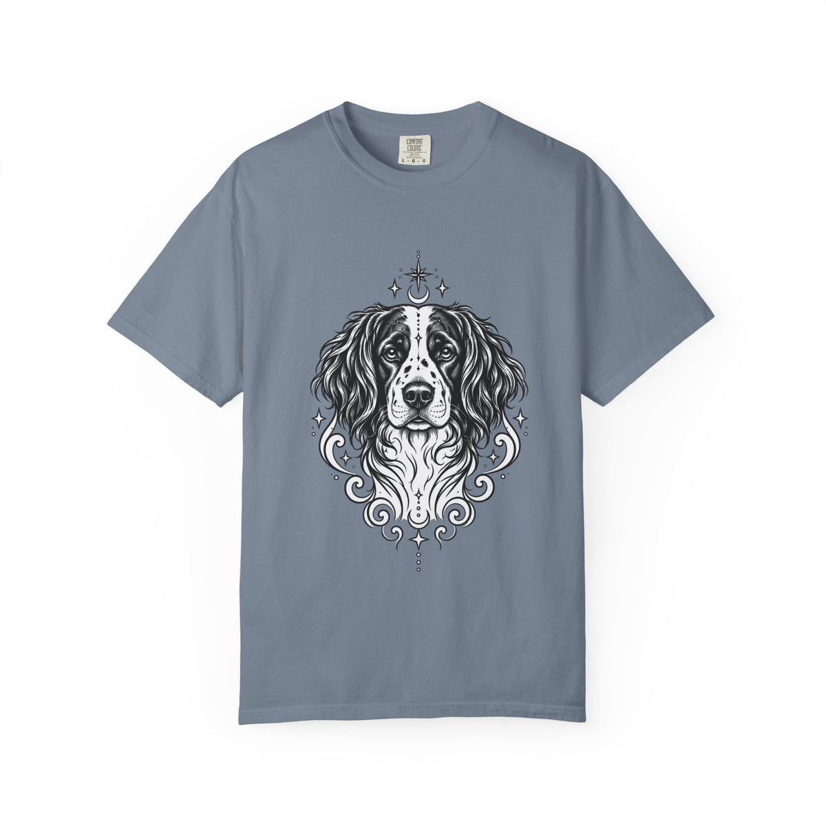 Mystical Stabyhoun Line Art T-Shirt — Minimal Dog Portrait Tee